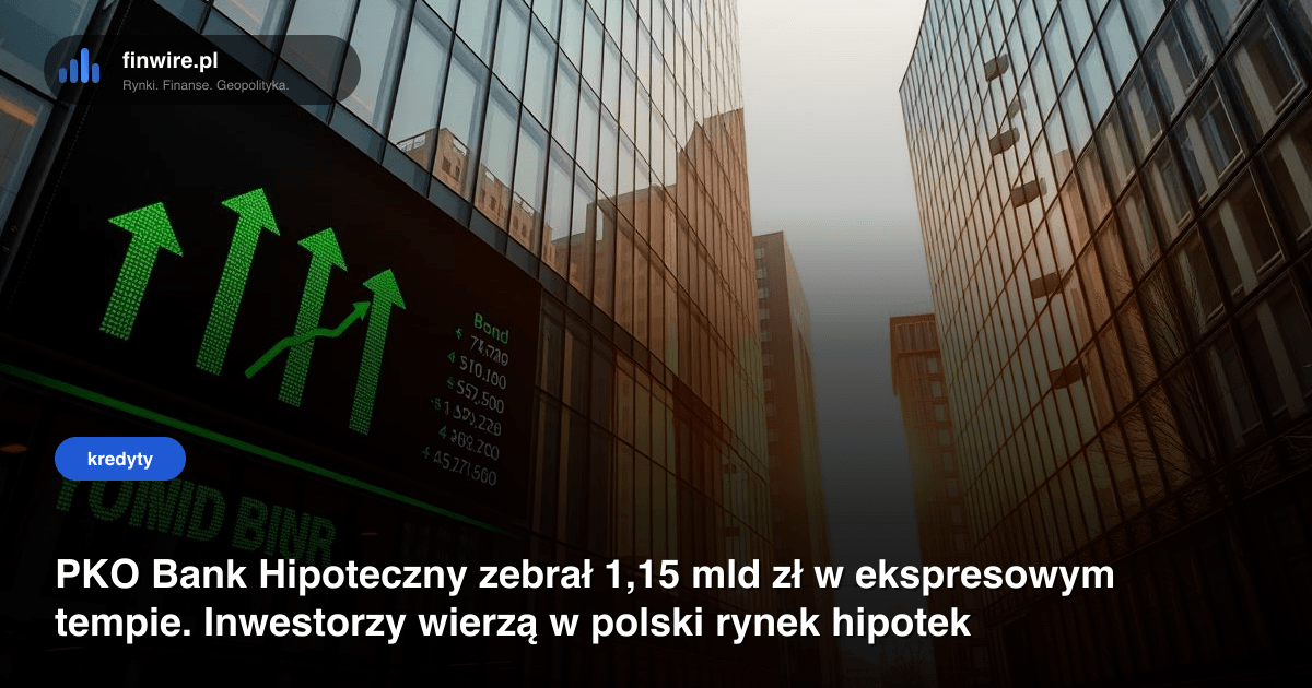 PKO Bank Hipoteczny zebrał 1,15 mld zł w ekspresowym tempie. Inwestorzy wierzą w polski rynek hipotek