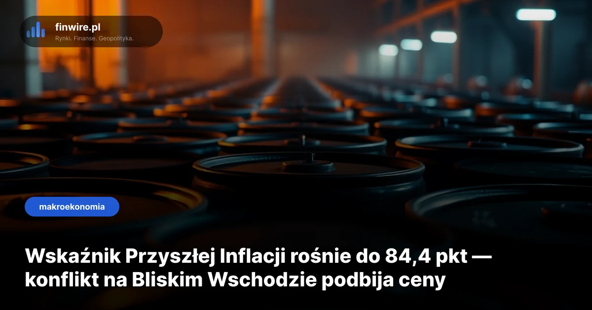 Wskaźnik Przyszłej Inflacji rośnie do 84,4 pkt — konflikt na Bliskim Wschodzie podbija ceny