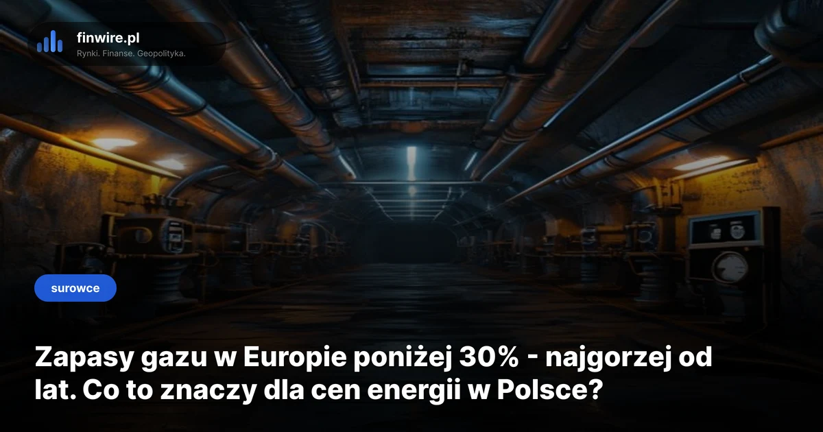 Zapasy gazu w Europie poniżej 30% - najgorzej od lat. Co to znaczy dla cen energii w Polsce?